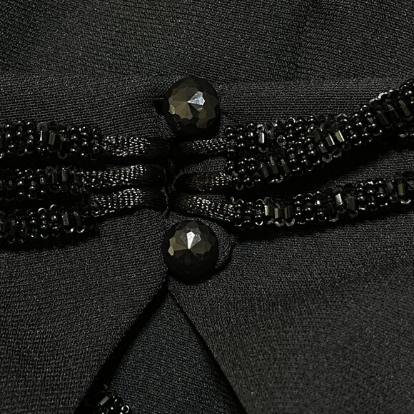 Liz Claiborne NIGHT Evening Gown Dress Maxi Black Beaded Neck Size 4 (READ) - Picture 7 of 10